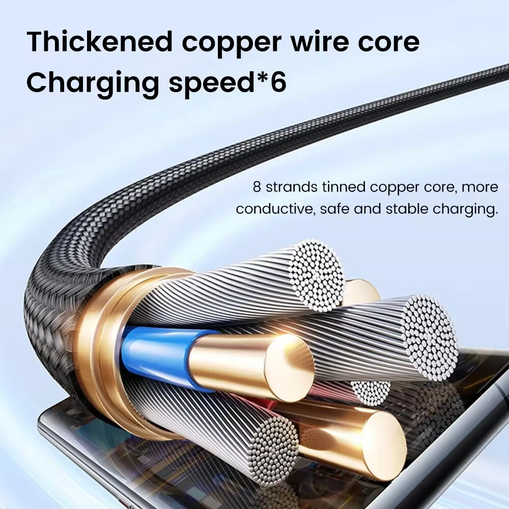 6A USB-A to Type-C Cable Fast Charging Data Transmission Tinned Copper Core Line 0.25M/0.5M Long for iPhone 15 15 Plus for Huawei Pura 70 Ultra for Xiaomi Civi 4 Pro for Samsung Galaxy Z Fold 6 — view 5