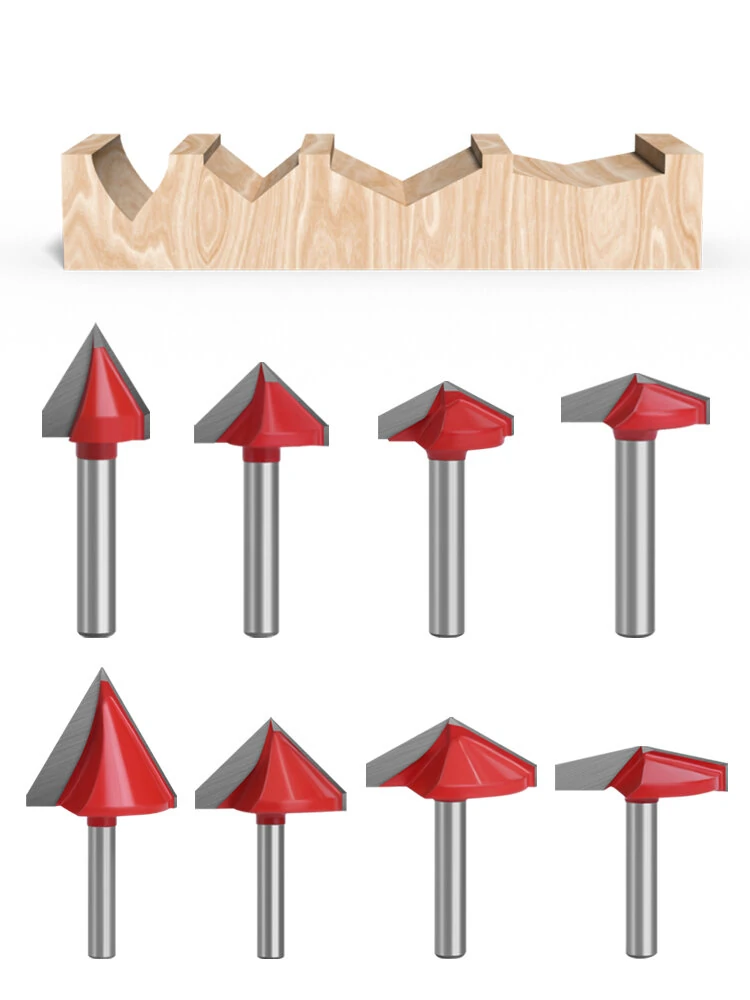 6mm 60-150 Degree Router Bits CNC Engraving V Type Milling Cutter Woodworking Carving Knife Tungsten Carbide Cutting Tool — Pricio