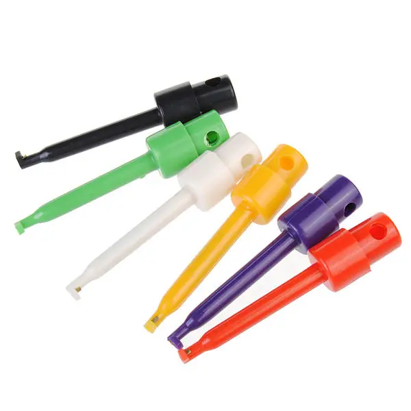 6Pcs Multimeter Lead Wire Kit SMD IC Hook Test Clip Grabbers Probes Cable — view 3