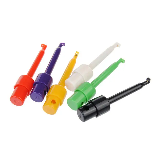 6Pcs Multimeter Lead Wire Kit SMD IC Hook Test Clip Grabbers Probes Cable — view 4