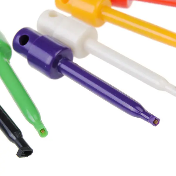 6Pcs Multimeter Lead Wire Kit SMD IC Hook Test Clip Grabbers Probes Cable — view 5