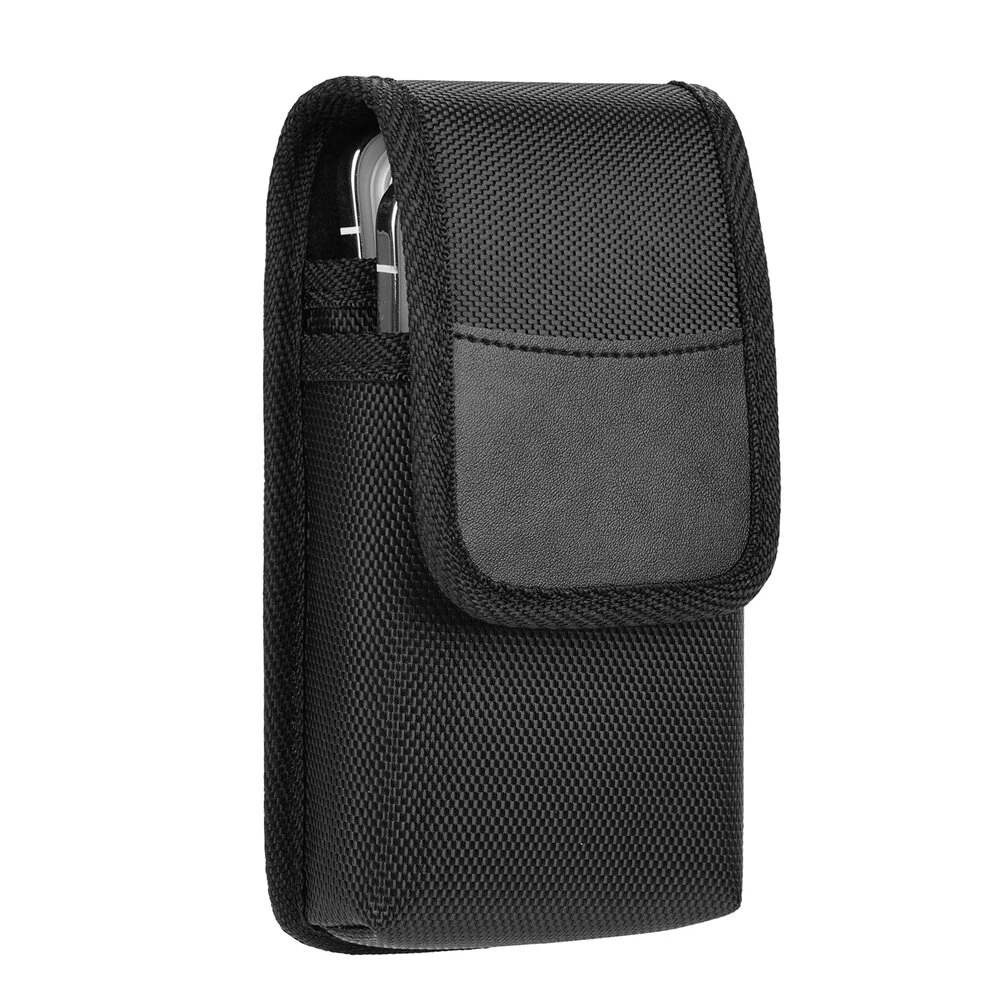 7.5'' Universal Phone Waist Bag Portable Nylon Dual Pocket Wear Belt Waist Packs Protective Case with Buckle — view 6