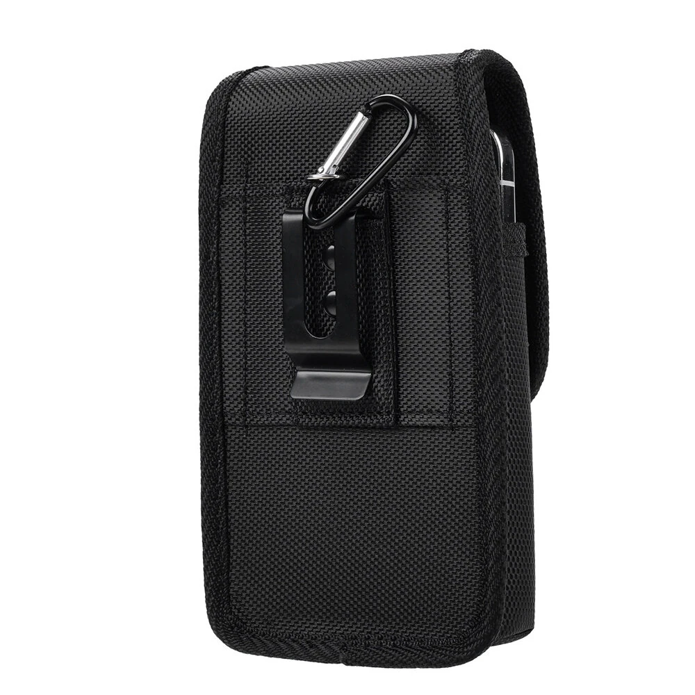 7.5'' Universal Phone Waist Bag Portable Nylon Dual Pocket Wear Belt Waist Packs Protective Case with Buckle — view 7