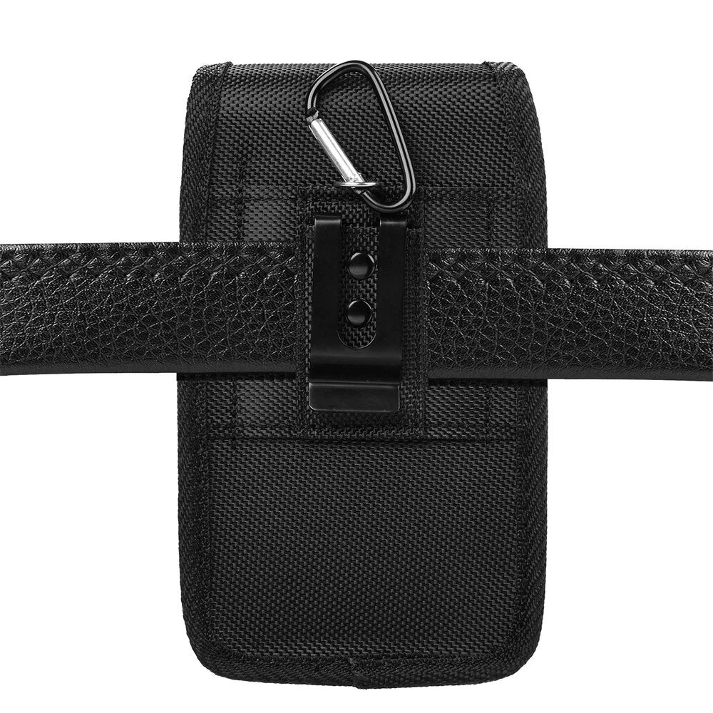 7.5'' Universal Phone Waist Bag Portable Nylon Dual Pocket Wear Belt Waist Packs Protective Case with Buckle — view 8