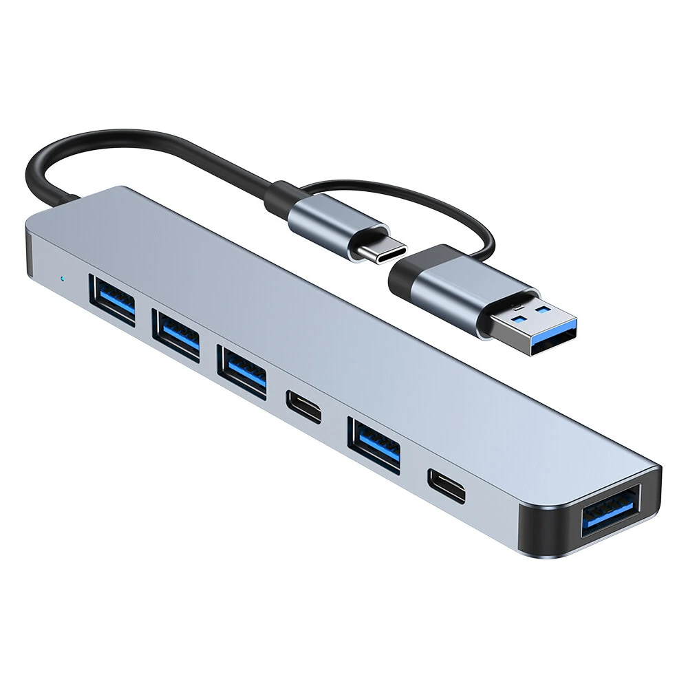 7 in 1 Type-C Docking Station with USB Adapter USB2.0*4 USB3.0 USB-C Data PD5W USB-C Multiport Hub Splitter Adaptor for PC Laptop — view 5