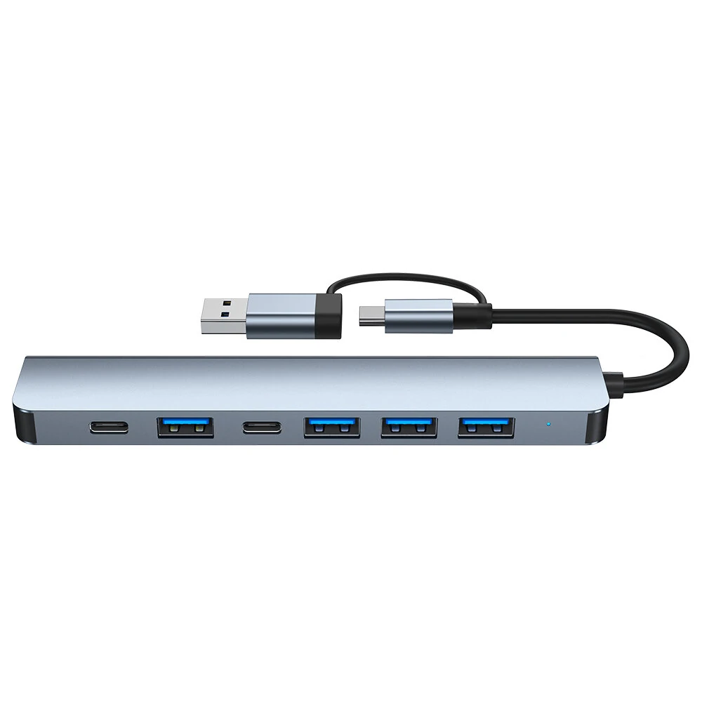 7 in 1 Type-C Docking Station with USB Adapter USB2.0*4 USB3.0 USB-C Data PD5W USB-C Multiport Hub Splitter Adaptor for PC Laptop — view 7