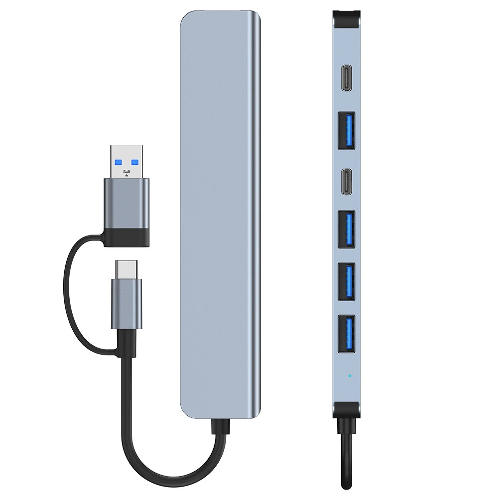 7 in 1 Type-C Docking Station with USB Adapter USB2.0*4 USB3.0 USB-C Data PD5W USB-C Multiport Hub Splitter Adaptor for PC Laptop — view 8