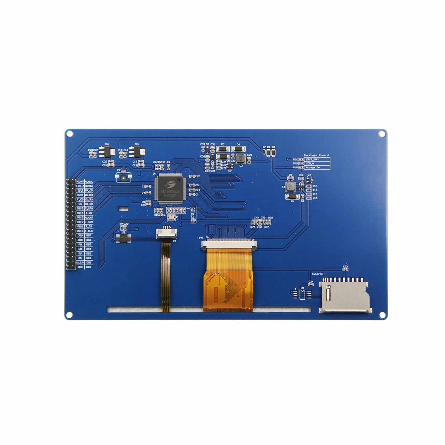 7 Inch TFT Touch Screen SSD1963 LCD Display RGB565 16 Bit Parallel Interface 800x480 Resistive Touch Module SD Card Slot Embedded System — view 5