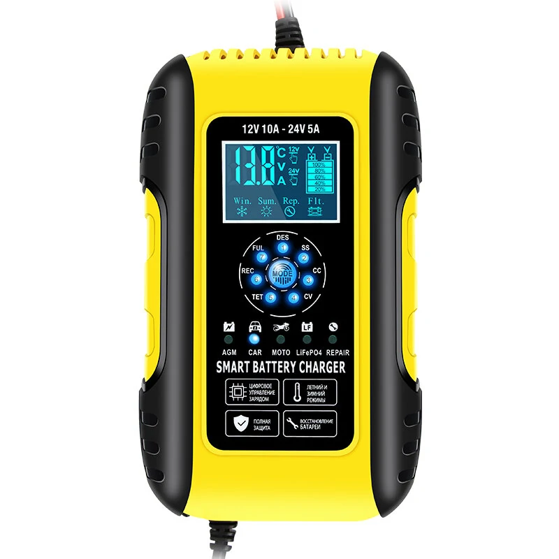 7-Stage Fully Automatic Smart Battery Charger For 12V/24V 6-180AH Start-Stop/Lead-acid Battery — Pricio