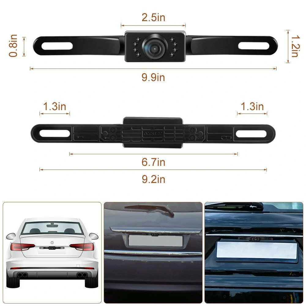 720 HD Backup Camera Rear View License Plate Reverse Camera Universal for Pickup Truck Car SUV 170° Angle Night Vision Waterproof — view 5