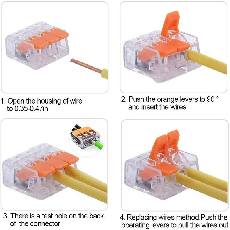 75pcs For 221 Electrical Connectors Wire Block Clamp Terminal Cable Reusable Mini Quick Home Wire Terminal Connector — view 5
