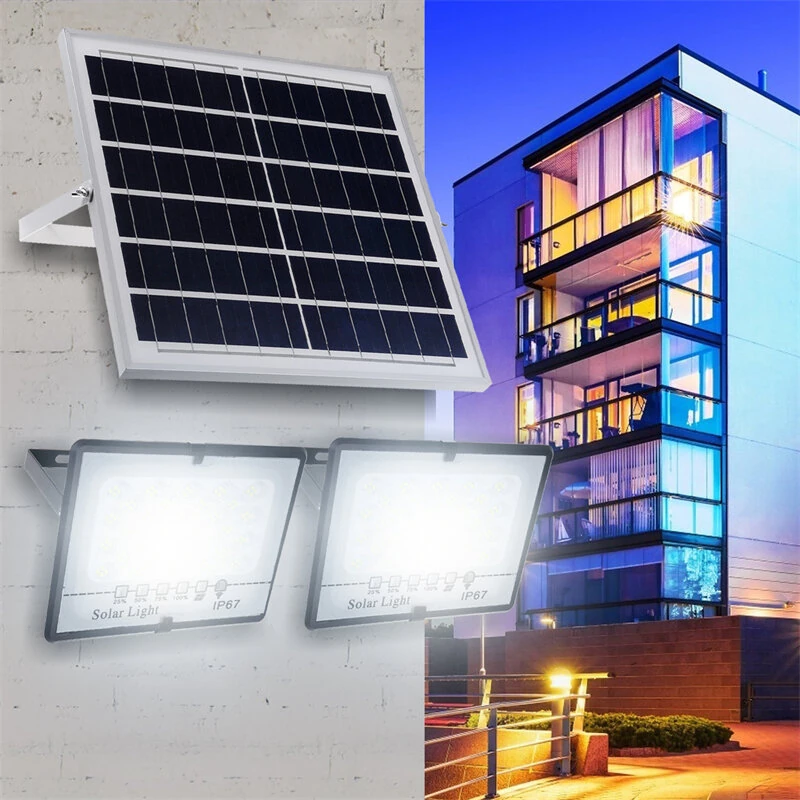 77LED~410LED Solar Floodlight With Remote Controller Outdoor Garden Security Light — Pricio