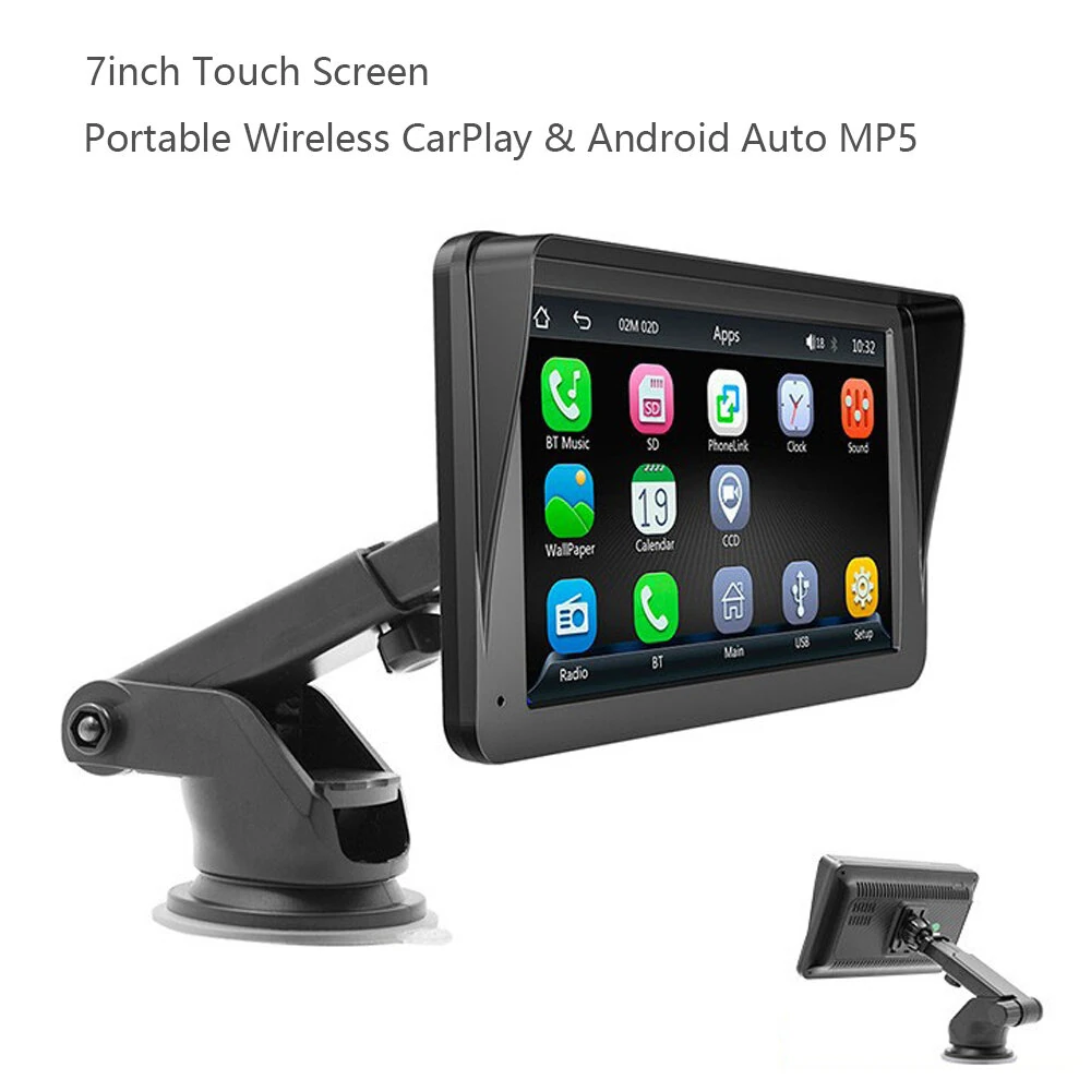 7Inch Touch Screen Portable Wireless CarPlay & Android Auto MP5 BT5.0 Version WIFI Car Radio Multimedia Video Player — Pricio