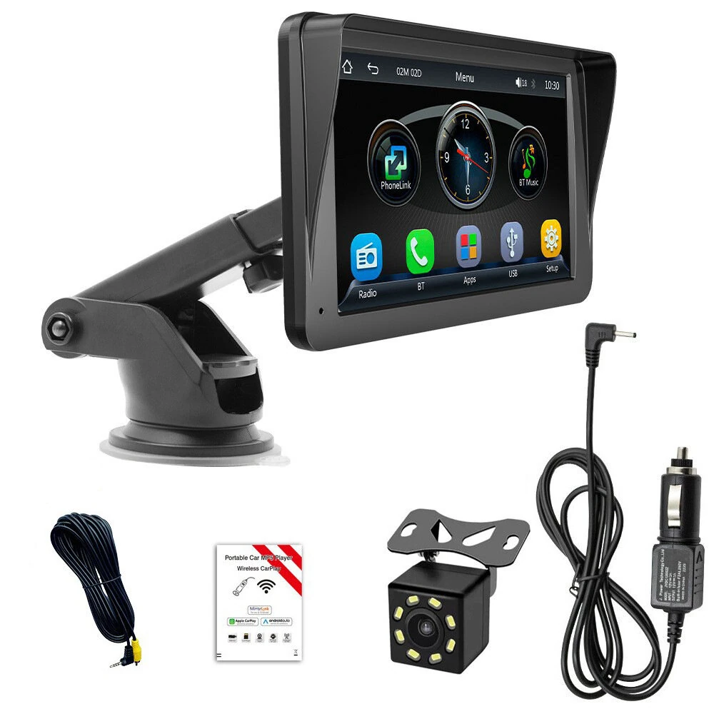 7Inch Touch Screen Portable Wireless CarPlay & Android Auto MP5 BT5.0 Version WIFI Car Radio Multimedia Video Player — view 7
