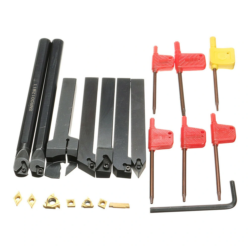 7pcs 12mm Shank Lathe Boring Bar Turning Tool Holder Set with Carbide Inserts — Pricio