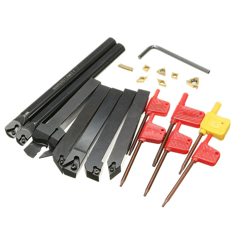 7pcs 12mm Shank Lathe Boring Bar Turning Tool Holder Set with Carbide Inserts — view 4