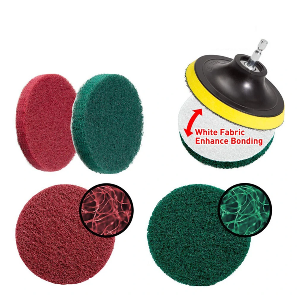 7pc/set Attachable Electric Drill Brushes Scouring Pad For Cleaning Flooring Brick Pool Tile Ceramic Marble Grout Bathroom Car — view 4