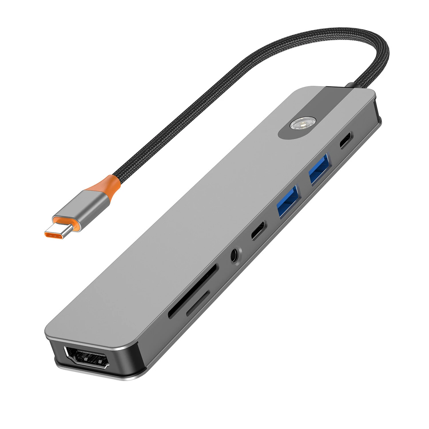 8-in-1 Type-C Docking Station USB Adapter with USB3.0*2 / Type-C 3.0 / PD100W / 4K60Hz HD / 3.5mm Audio / SD/TF Card Reader Slot Multiports USB Hubs — view 7