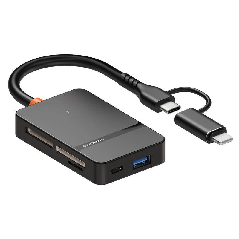 8-in-1 USB3.0 Card Reader with Type-C/Lightnig Interface Micro SD TF CF MS Memory Card Adapter 5Gbps High Speed Support OTG for Laptop PC — Pricio