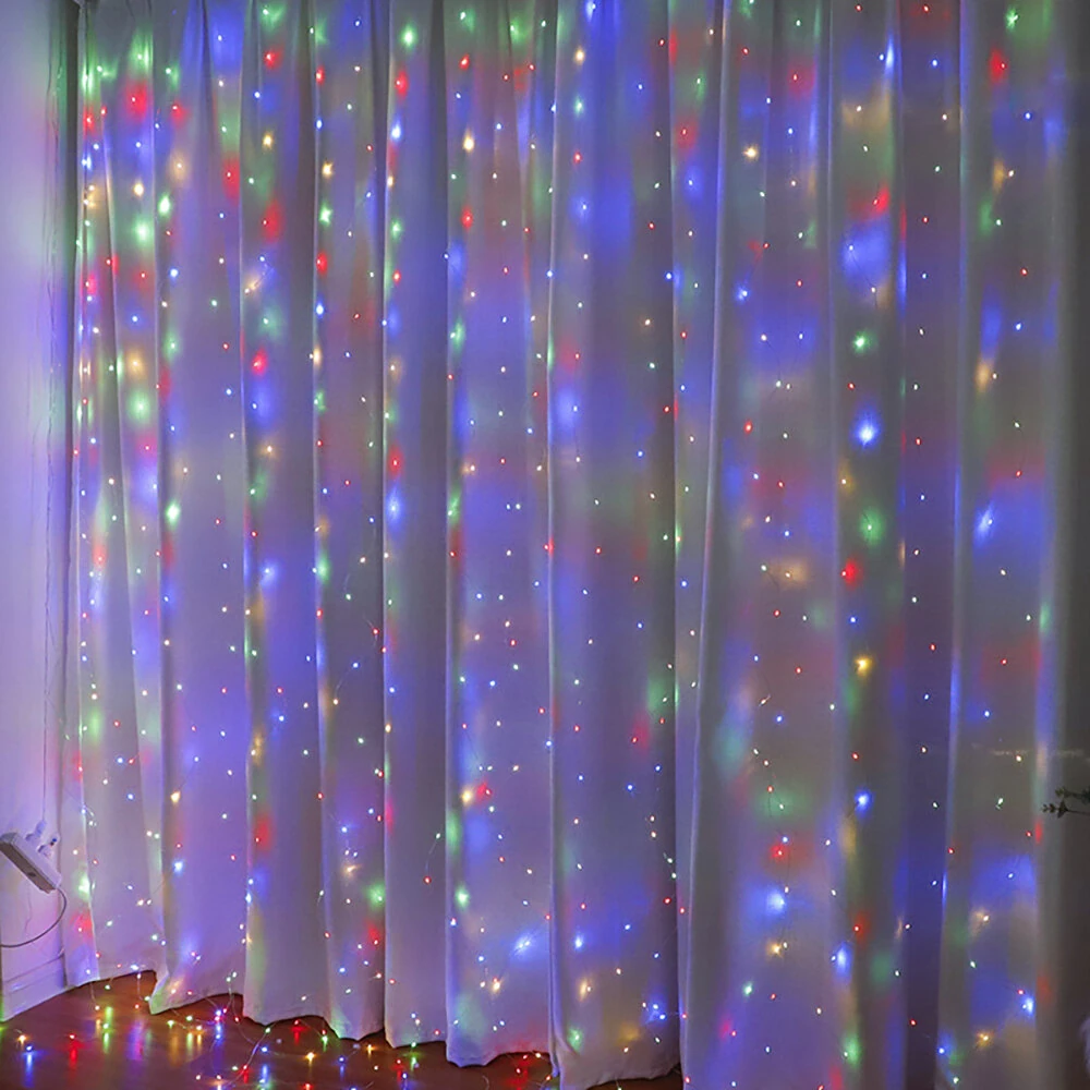 8 Mode Remote Control Timing USB Copper Wire Light LED Curtain Light String Christmas Holiday Room Decoration Lantern Garland Light — view 5
