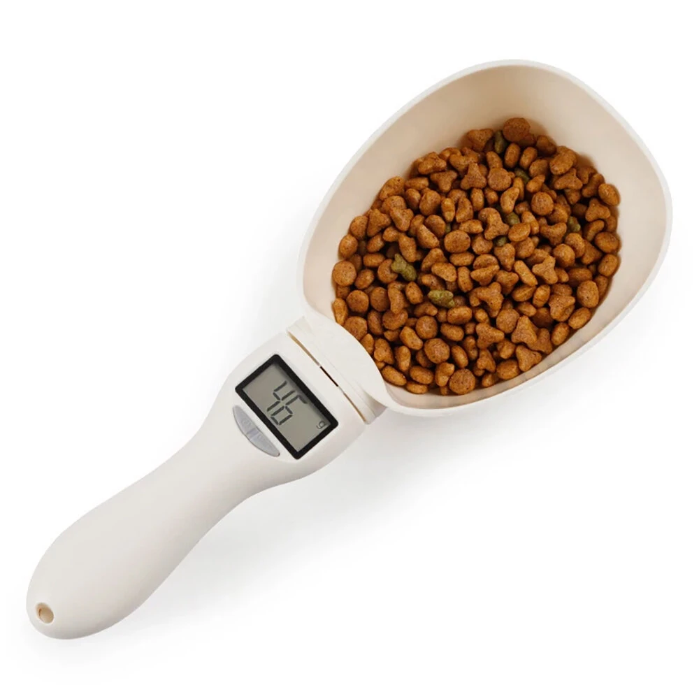 800g/1g Kitchen Scale Spoon Measuring Spoon Cup Portable with LED Display Pet Food Weighing Cup for Dogs and Cats Feeding Bowl — view 2