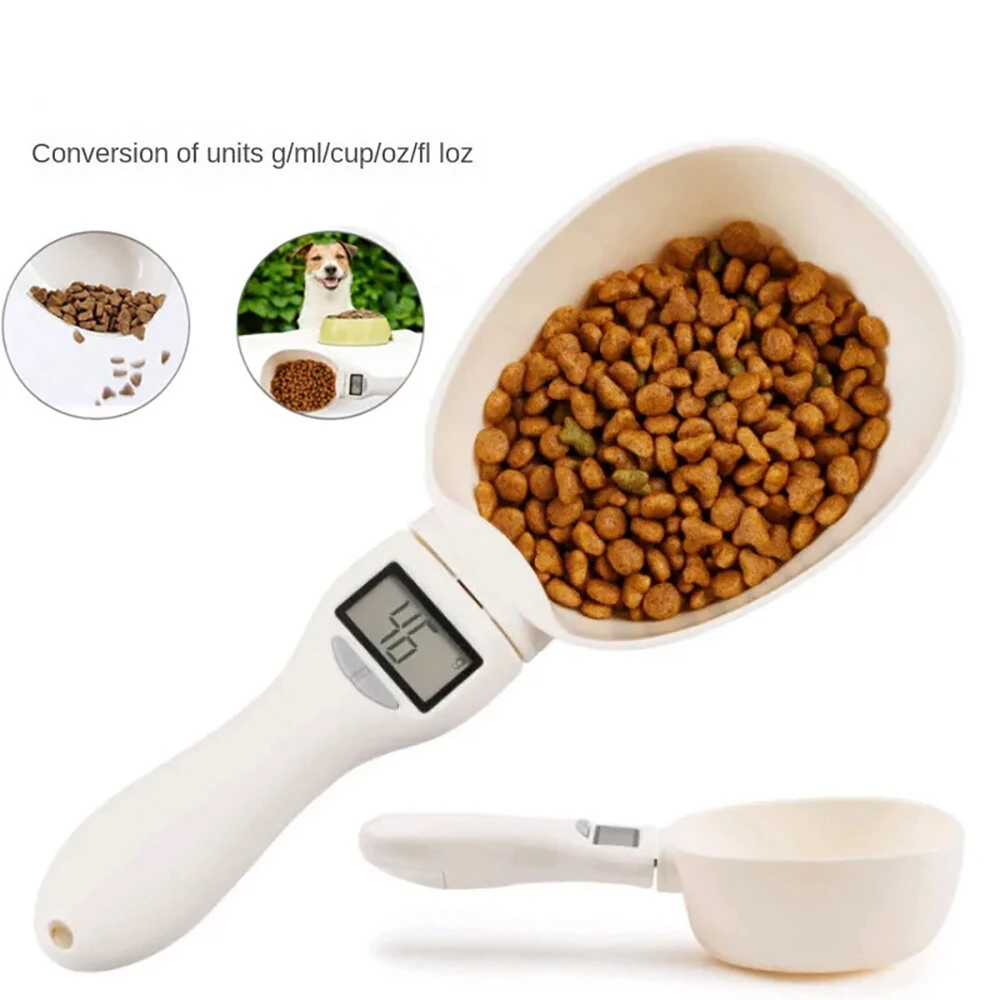 800g/1g Kitchen Scale Spoon Measuring Spoon Cup Portable with LED Display Pet Food Weighing Cup for Dogs and Cats Feeding Bowl — view 4