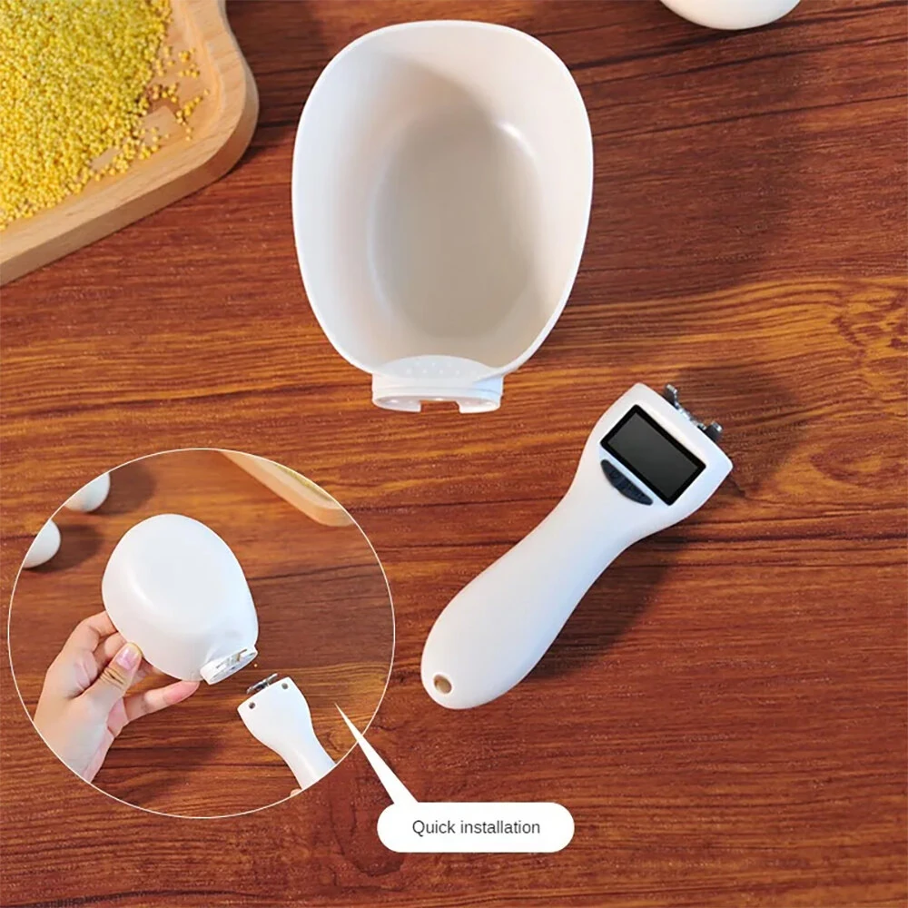 800g/1g Kitchen Scale Spoon Measuring Spoon Cup Portable with LED Display Pet Food Weighing Cup for Dogs and Cats Feeding Bowl — view 5