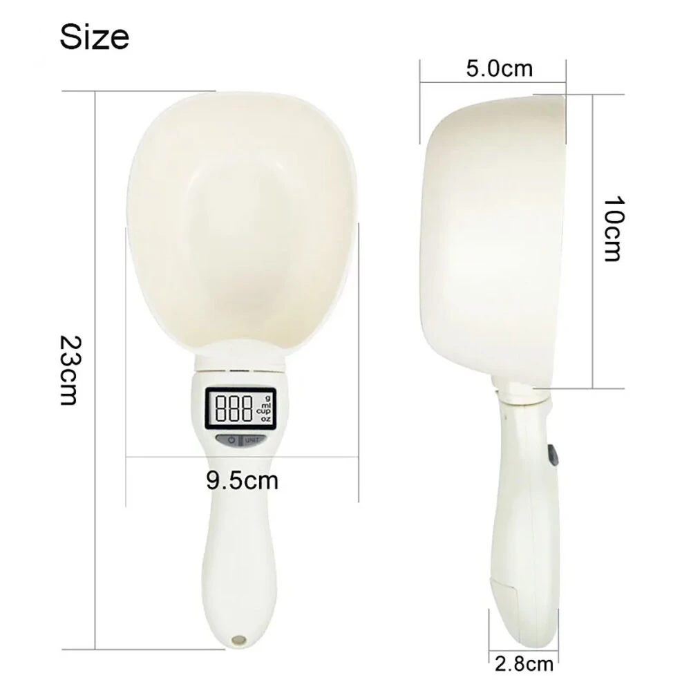 800g/1g Kitchen Scale Spoon Measuring Spoon Cup Portable with LED Display Pet Food Weighing Cup for Dogs and Cats Feeding Bowl — view 9