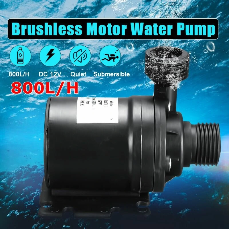 800L/H 12V DC 5M Submersible Hot Water Circulation Pump Solar Brushless Motor — view 7