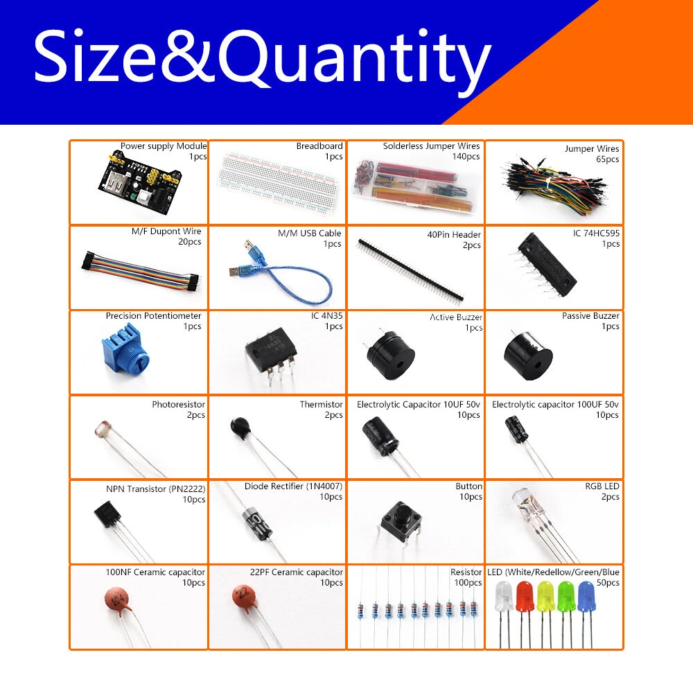 830-hole Breadboard Kit 3386P Component Pack Beginner Kit DIY Component Package Starter Kit — view 4
