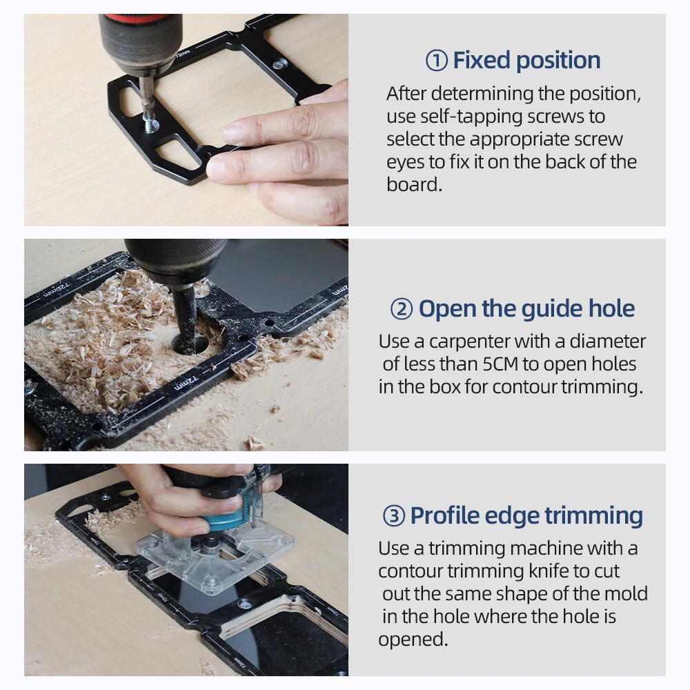 86 Type Socket Box Hole Template Wood Board Slotting Template Switch Socket Opening Template Aluminum Alloy Hole Opening Marking Tool — view 5