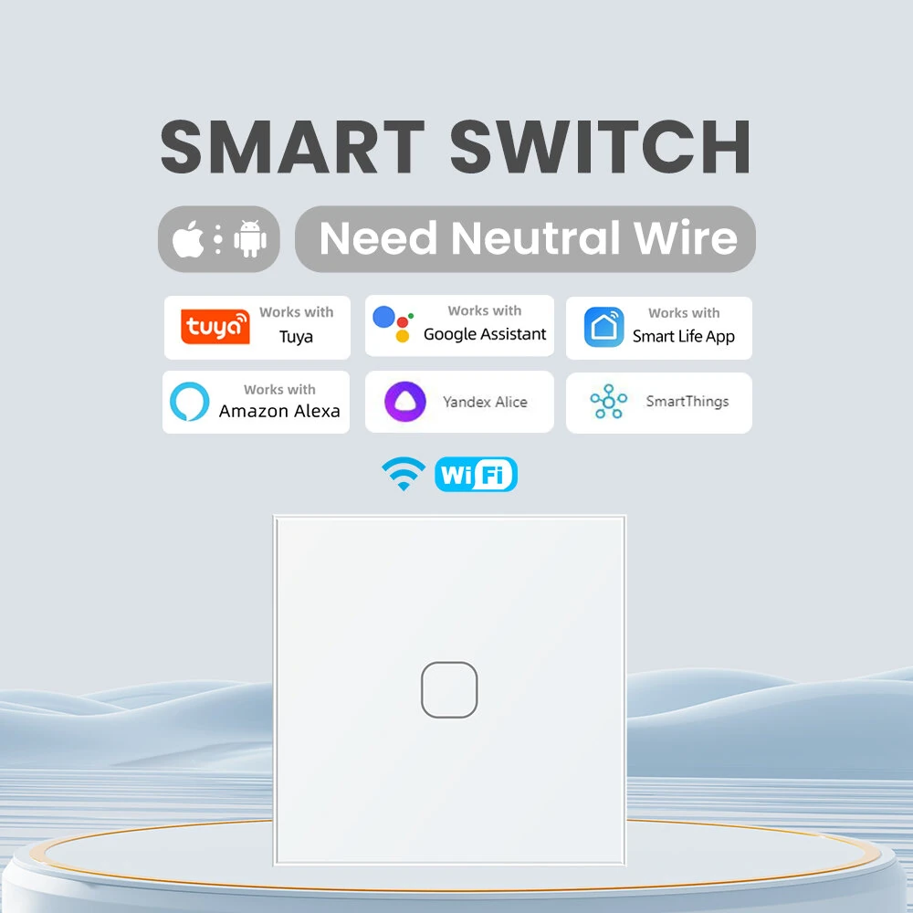 86 Type Tuya WiFi Touch Smart Switch Voice Control APP Control Timer Function Work with Amazon Alexa Google Assistant [Neutral Wire] — view 2