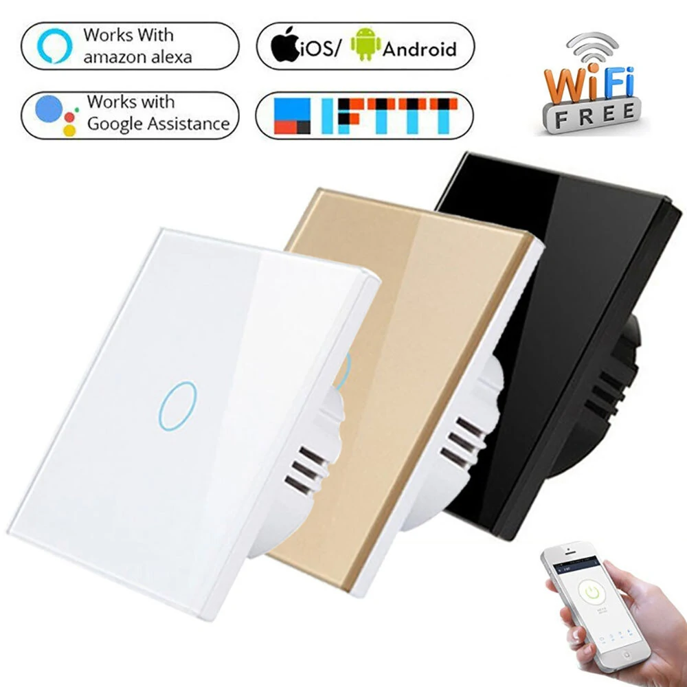 86×86 EU Type Tuya WiFi Smart Panel Switch Remote Phone Control Timing Setting RF433 Support Alexa Google — view 2