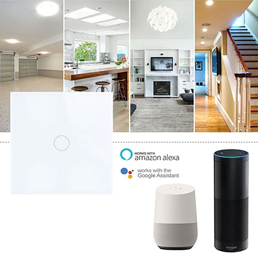 86×86 EU Type Tuya WiFi Smart Panel Switch Remote Phone Control Timing Setting RF433 Support Alexa Google — view 3