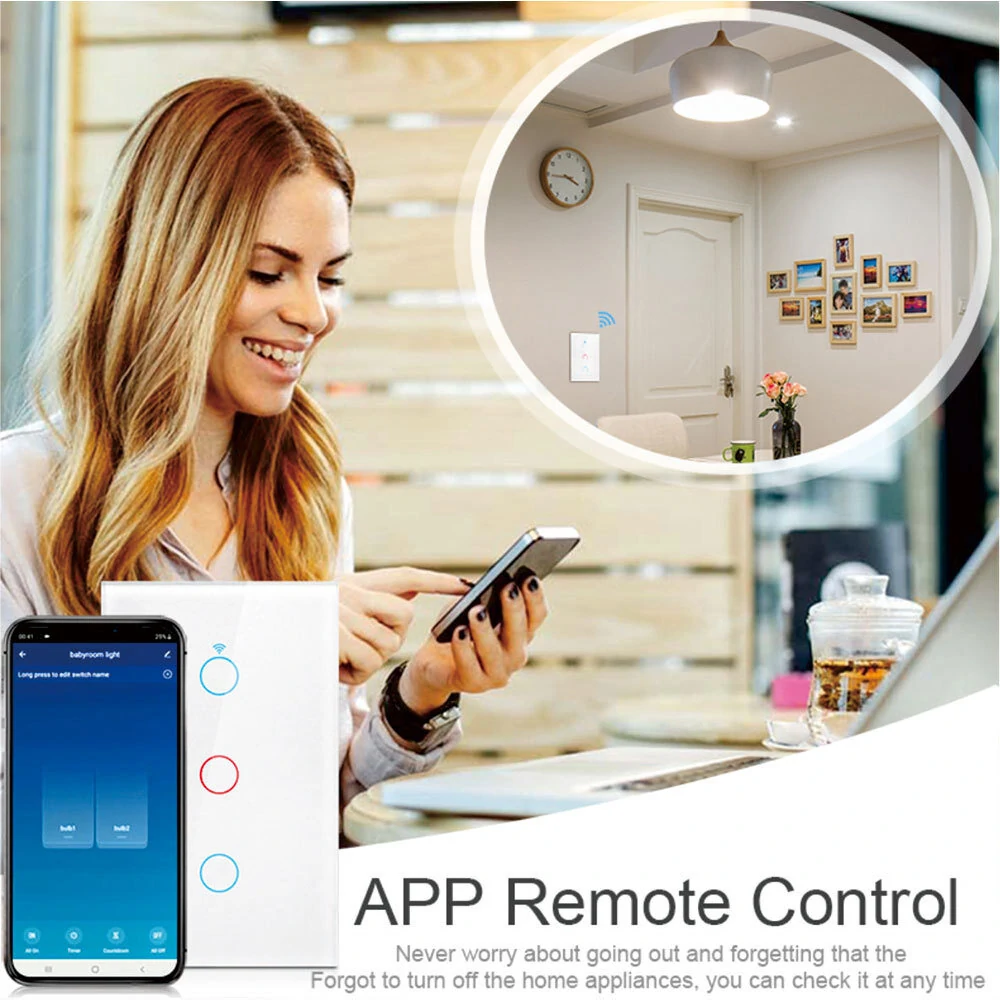 86×86 EU Type Tuya WiFi Smart Panel Switch Remote Phone Control Timing Setting RF433 Support Alexa Google — view 5