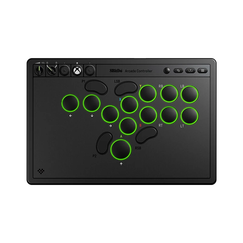 8Bitdo Arcade Controller Xbox Edition Dual Mode Game Controller 1.1mm Rapid Trigger with Full Large Mechanical Buttons No Joystick Hot Swappable SOCD Cleaning RGB Lighting Customizable Fighting Wireless Arcade Game Controller
