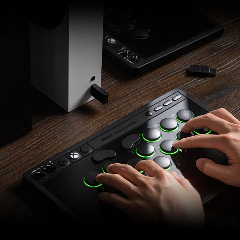 8Bitdo Arcade Controller Xbox Edition Dual Mode Game Controller 1.1mm Rapid Trigger with Full Large Mechanical Buttons No Joystick Hot Swappable SOCD Cleaning RGB Lighting Customizable Fighting Wireless Arcade Game Controller — view 4