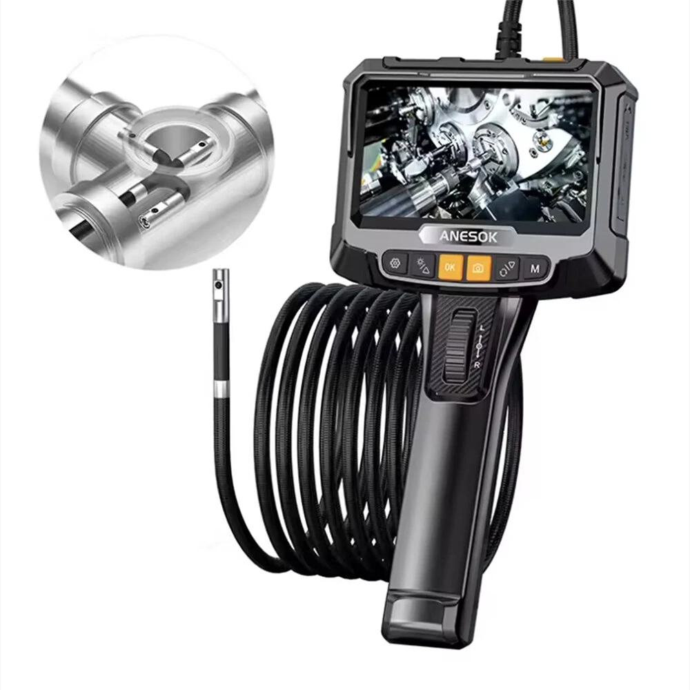 8mm Probe 8 LED Industrial Borescope Dual Lens 360 Degree Rotating Inspection Camera 5 Inch 1080P HD Screen IP67 Waterproof High Temperature Protection — view 2