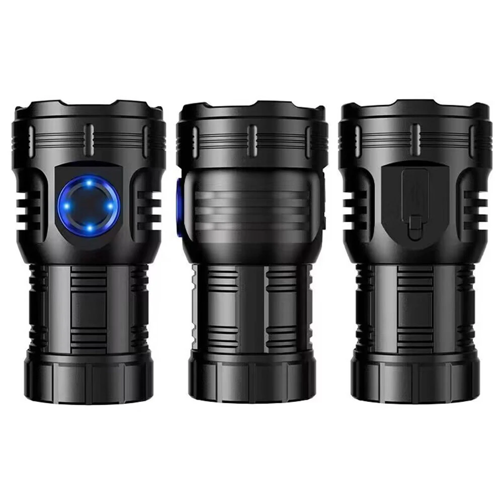 8pcs LED Powerful LED Flashlight USB Rechargeable Camping Lantern EDC Torch Outdoor Pocket Light Portable Magnetic Clip Work Lamp — view 3