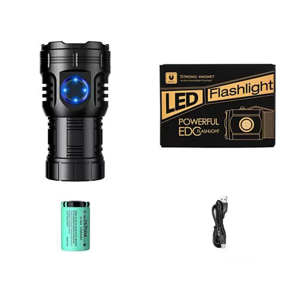 8pcs LED Powerful LED Flashlight USB Rechargeable Camping Lantern EDC Torch Outdoor Pocket Light Portable Magnetic Clip Work Lamp — view 9
