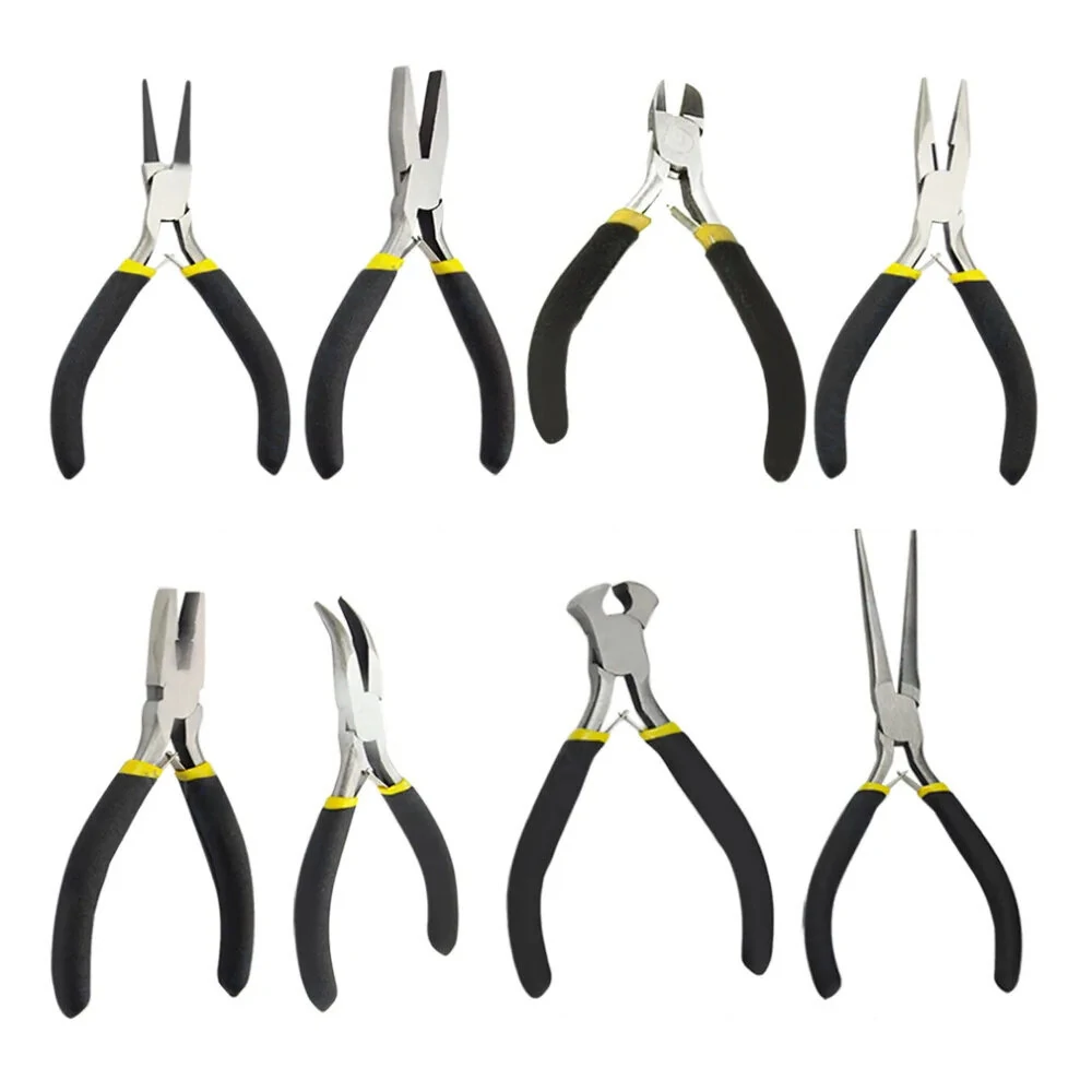 8PCS Mini Pliers Tools Kit High-Quality Metal Durable Portable Lightweight For Jewelry Making Beading DIY Projects Including Round Nose Flat Nose Long Nose Optimal Performance-Stable Precise Versatility — Pricio