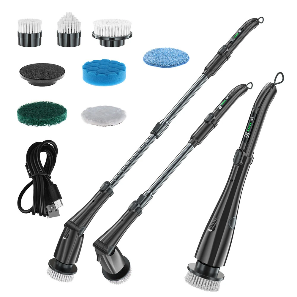 9-In-1 Multifunctional Electric Mop Handheld 3 Speed Cordless Electric Brush LCD Digital Display Electric Cleaning Brush — view 2
