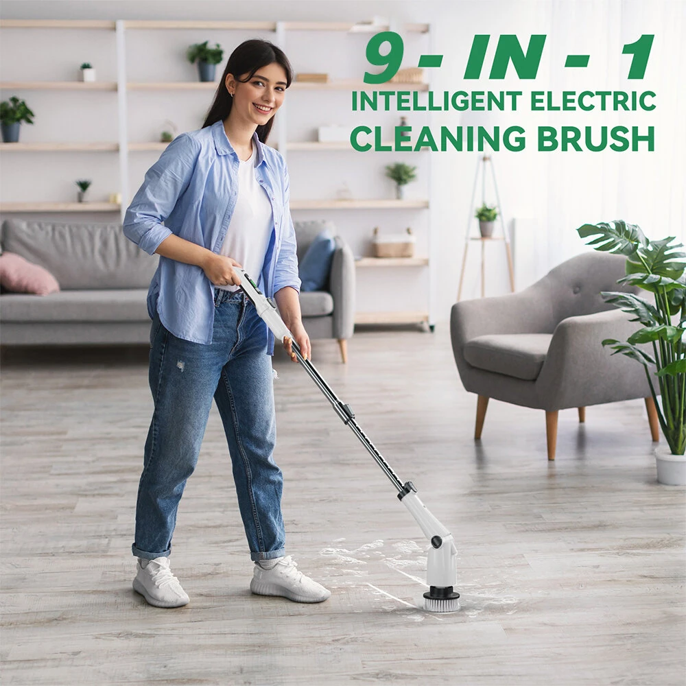 9-In-1 Multifunctional Electric Mop Handheld 3 Speed Cordless Electric Brush LCD Digital Display Electric Cleaning Brush — view 4
