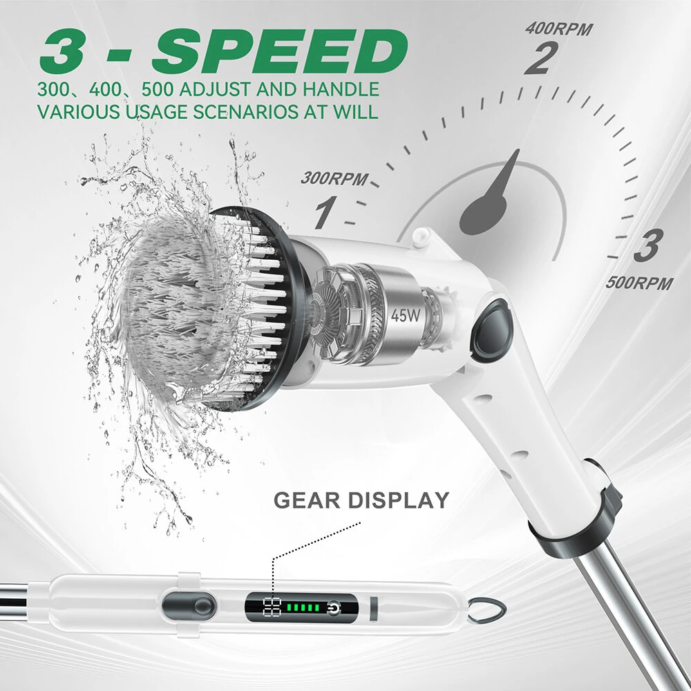 9-In-1 Multifunctional Electric Mop Handheld 3 Speed Cordless Electric Brush LCD Digital Display Electric Cleaning Brush — view 5