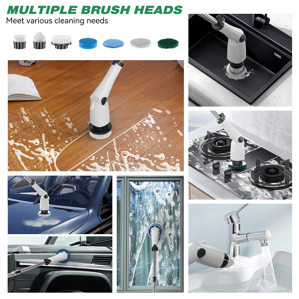 9-In-1 Multifunctional Electric Mop Handheld 3 Speed Cordless Electric Brush LCD Digital Display Electric Cleaning Brush — view 7