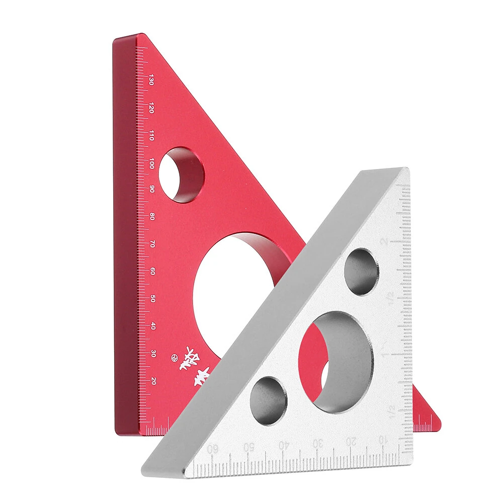 90 Degrees Aluminum Alloy Height Ruler Metric Inch Woodworking Triangular Ruler — Pricio