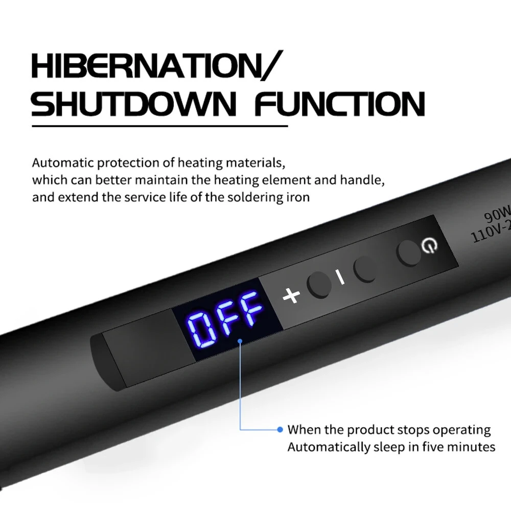 90W Digital Soldering Iron Adjustable Temperature Welding Tool Set Fast Heating Real-Time Display High Precision — view 4