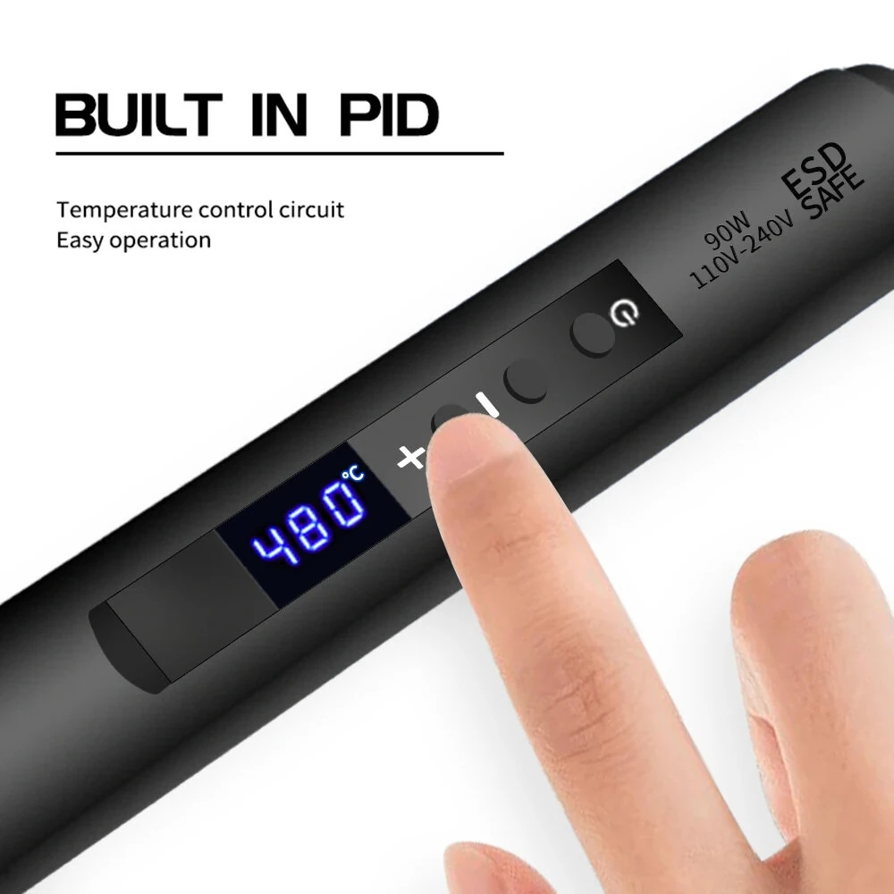 90W Digital Soldering Iron Adjustable Temperature Welding Tool Set Fast Heating Real-Time Display High Precision — view 7