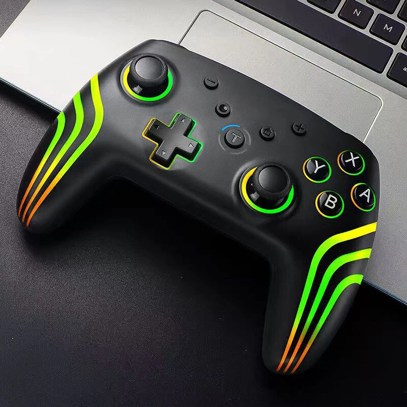 933A Wireless Game Controller for Switch Pro PC Steam Deck bluetooth Gamepad with RGB Lighting Six Axis Gyro Dual Motors Vibration Function Ergonomics Design — view 7