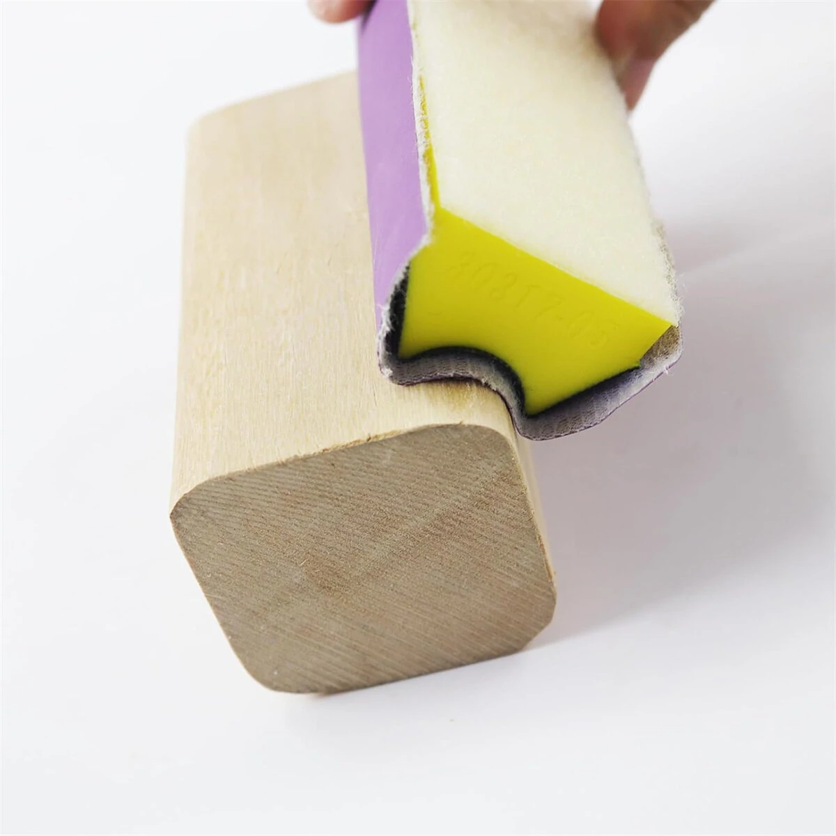 9PCS Hand Sanding Blocks Set Versatile Contoured Profile Yellow Medium-Density Polyurethane Foam Convex and Concave Shapes Hook Loop Attachment for Auto Body Wood Furniture Sanding — view 5